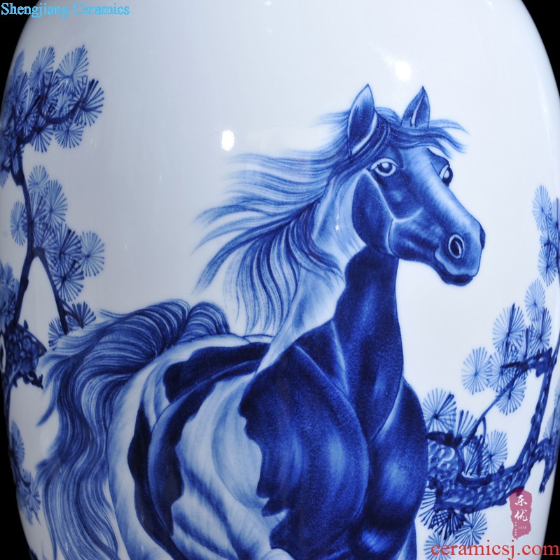 Jingdezhen ceramics masters hand-painted khe sanh late vase Chinese style household crafts sitting room adornment is placed