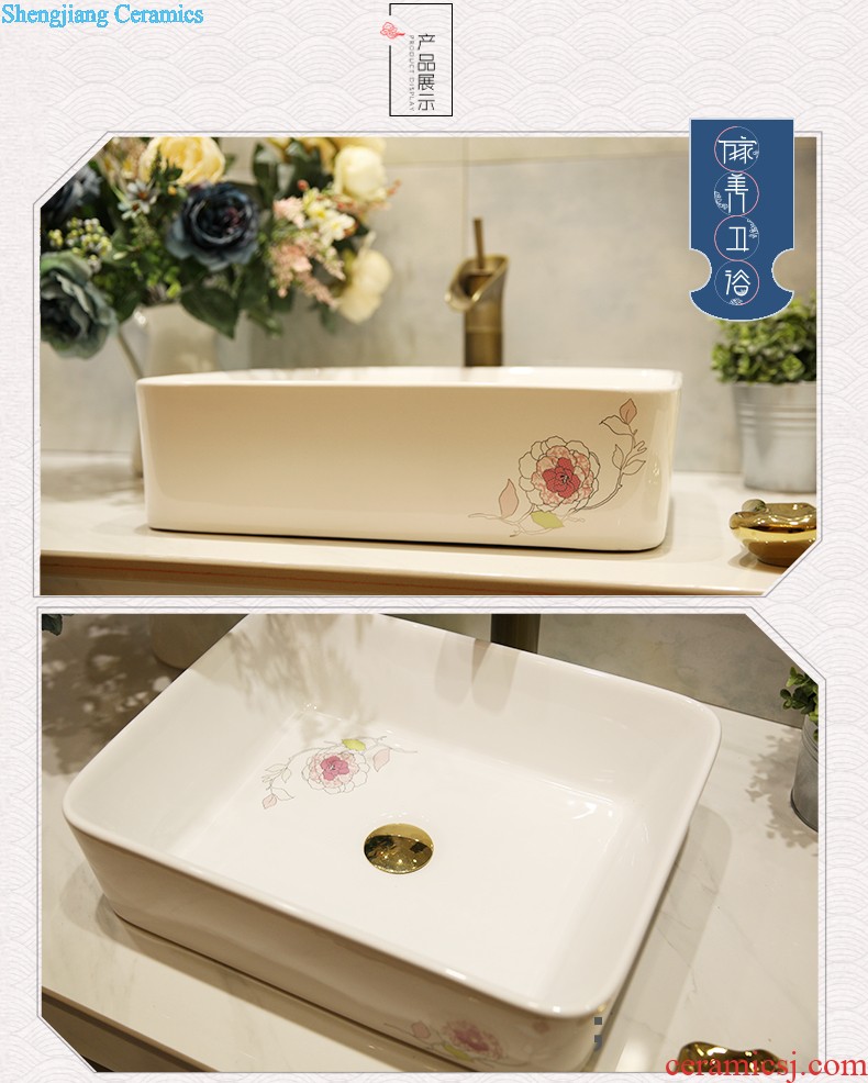 M the pillar type lavatory jingdezhen ceramic basin one-piece art pillar lavabo vertical landing platform