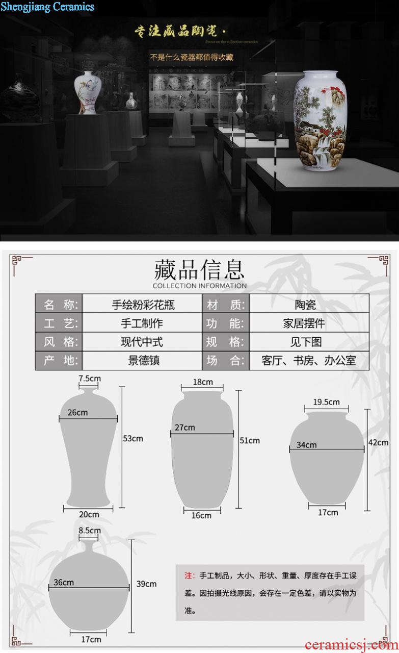 HP - 60 jingdezhen ceramics with a silver spoon in her mouth and household of large vases, flower arrangement sitting room porch decorate furnishing articles