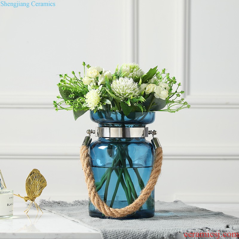 Contemporary and contracted ceramic vase furnishing articles sitting room flower arranging, creative water transfer printing vase household adornment furnishing articles