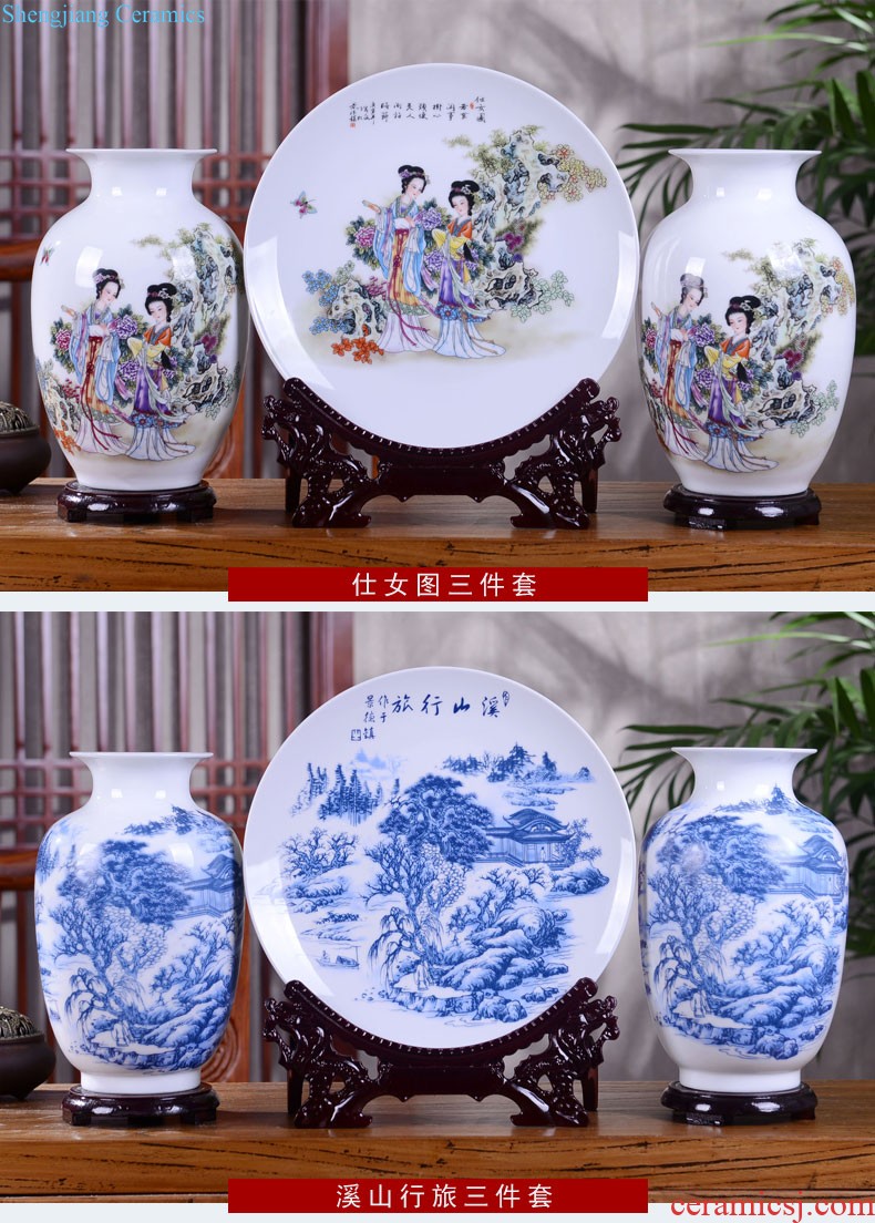 Blue and white porcelain vase furnishing articles sitting room flower arranging Chinese jingdezhen ceramics hand-painted antique porcelain home decoration