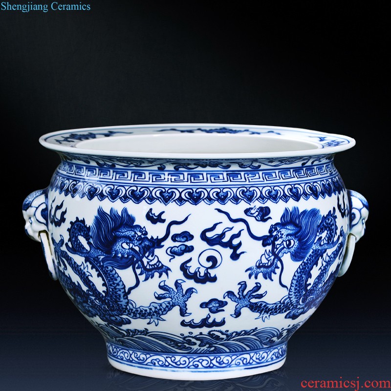 Jingdezhen ceramics hand-painted blue and white porcelain vase general storage jar jar of furnishing articles of new Chinese style household ornaments