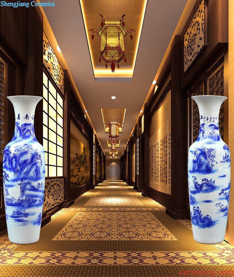 Jingdezhen ceramic hand-painted hand-carved peony vases of dry flower arranging home sitting room porch decoration furnishing articles