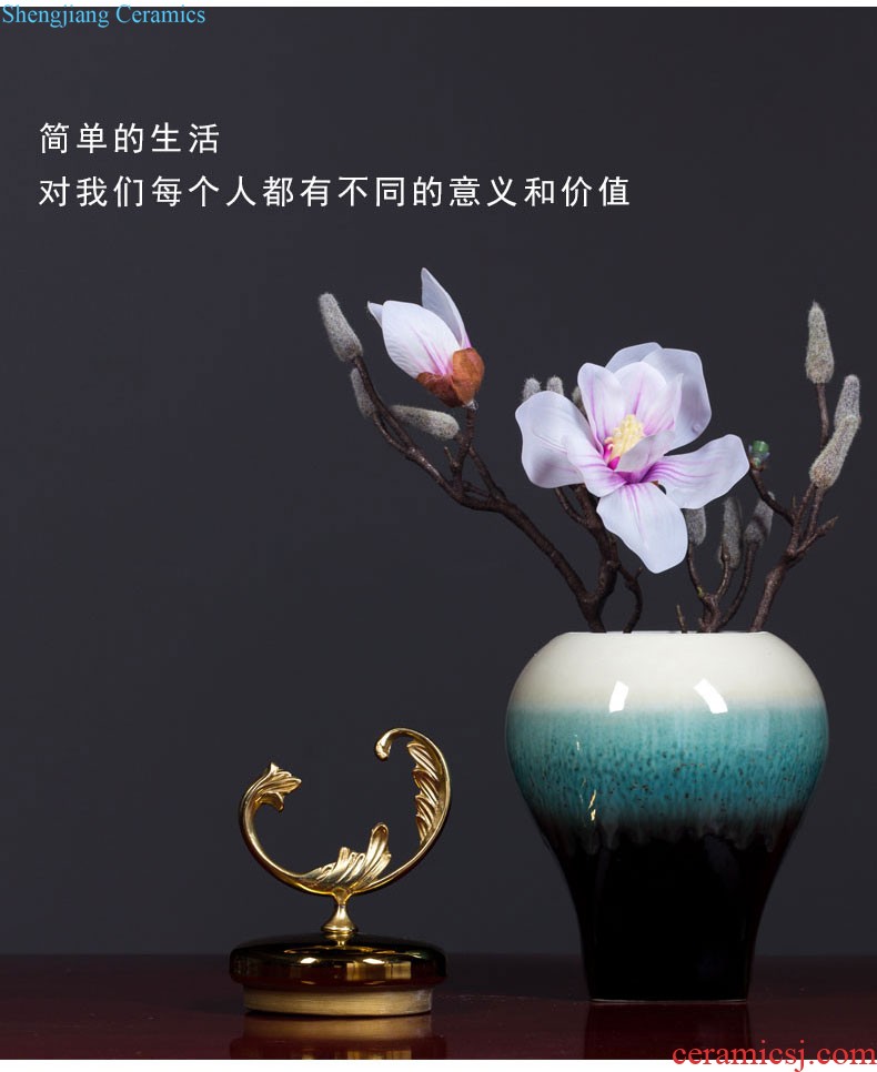 New Chinese style pastel hand-painted ceramic square/circle tank soft outfit rich ancient frame sitting room porch place vase example room