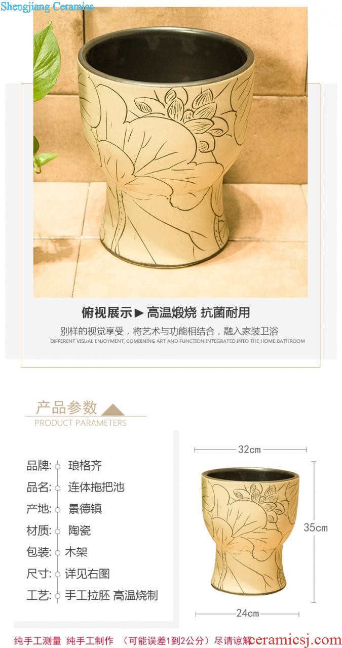 Koh larn, qi Jingdezhen ceramic lavabo A022 stage basin basin is the basin that wash a face carved art restoring ancient ways