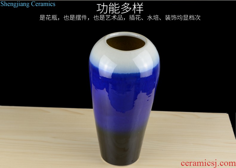 Jingdezhen ceramics kiln vase three-piece new Chinese flower arranging home furnishing articles sitting room adornment handicraft