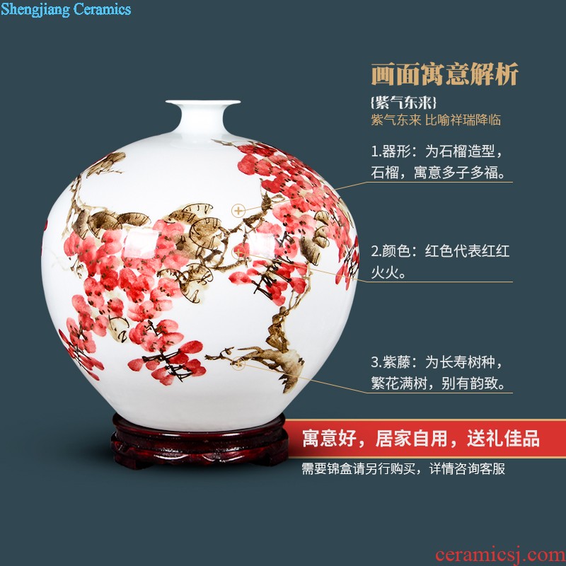 General d139 jingdezhen ceramic flat peach will pot vase storage barrel caddy sitting room adornment is placed