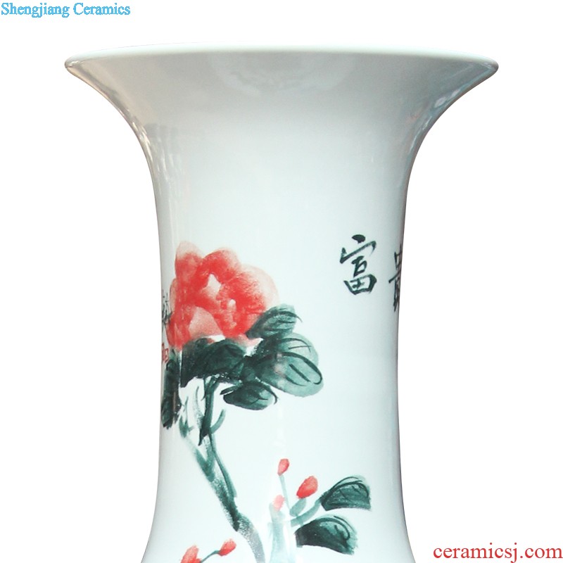 Hc - 081 jingdezhen ceramics European yellow glaze colorful branches of large vases, modern home furnishing articles sitting room