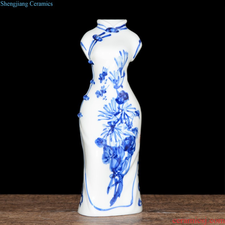 Jingdezhen ceramic vase furnishing articles archaize kiln crack glaze gossip bottles of sitting room adornment style furnishing articles ornaments