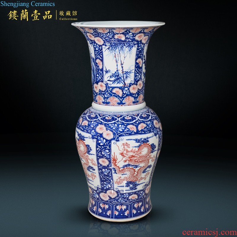 Jingdezhen ceramics Imitation of the qing yongzheng pastel sea dragon bell The sitting room home decoration collection furnishing articles