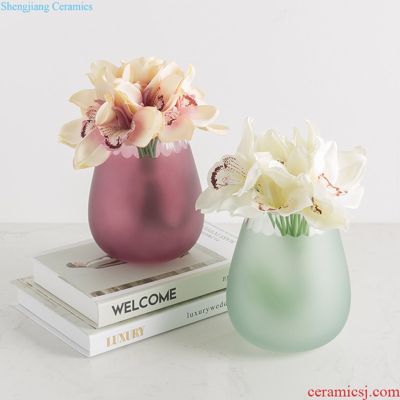 Contemporary and contracted vase furnishing articles sitting room flower arranging ceramic dry flower vase marble creative home table floral organ