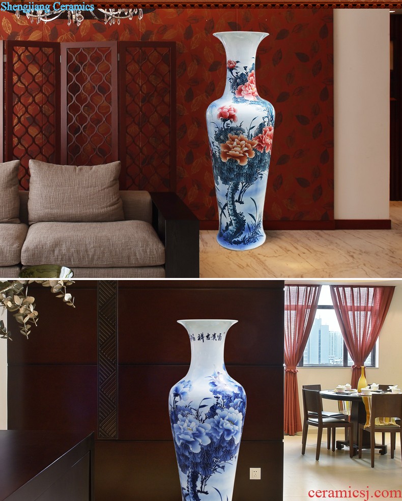 New Chinese style household 319 jingdezhen ceramic vase sitting room adornment handicraft furnishing articles porcelain crystal glaze flower arrangement