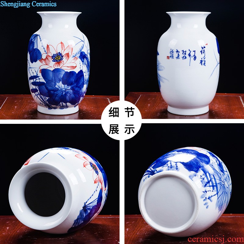 Jingdezhen ceramics hand-painted color ink every year more than the French vase hotel family sitting room adornment is placed