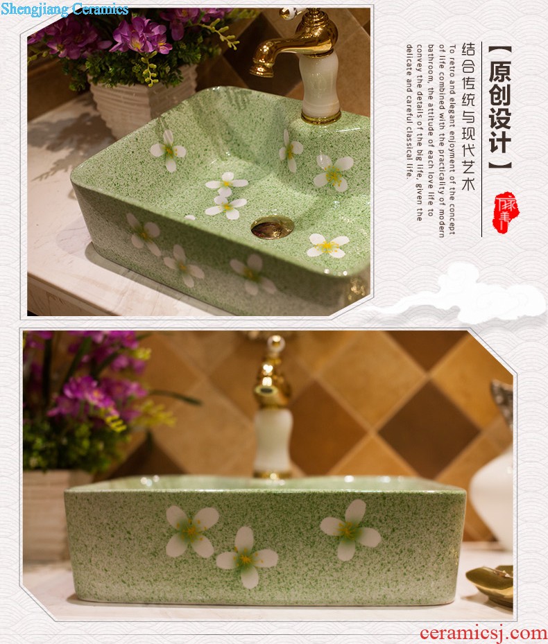 M the basin ceramic toilet lavabo that defend bath lavatory art on stage Hand-painted gold flower