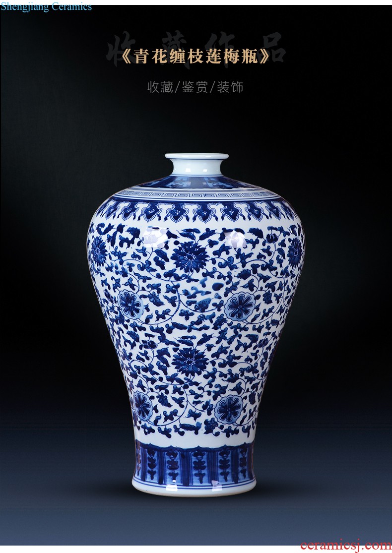 Jingdezhen chinaware bottle plum modern blue and white porcelain vase Chinese flower arranging home decoration sitting room TV ark furnishing articles