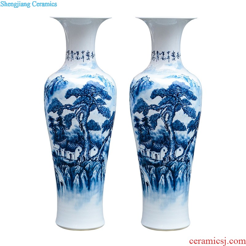 Hand-painted fruits of large vase blue and white porcelain of jingdezhen ceramics living room TV ark adornment furnishing articles