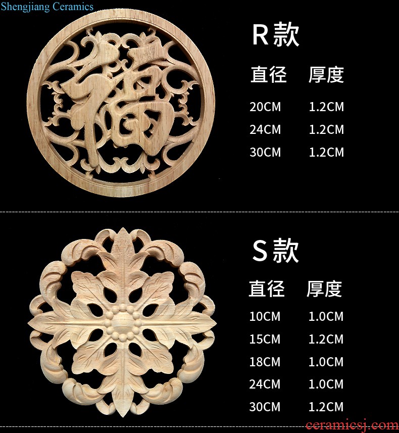 European decals flower piece of solid wood decorative woodcarving dongyang woodcarving wall decals furniture cabinet decorative decal Chinese background