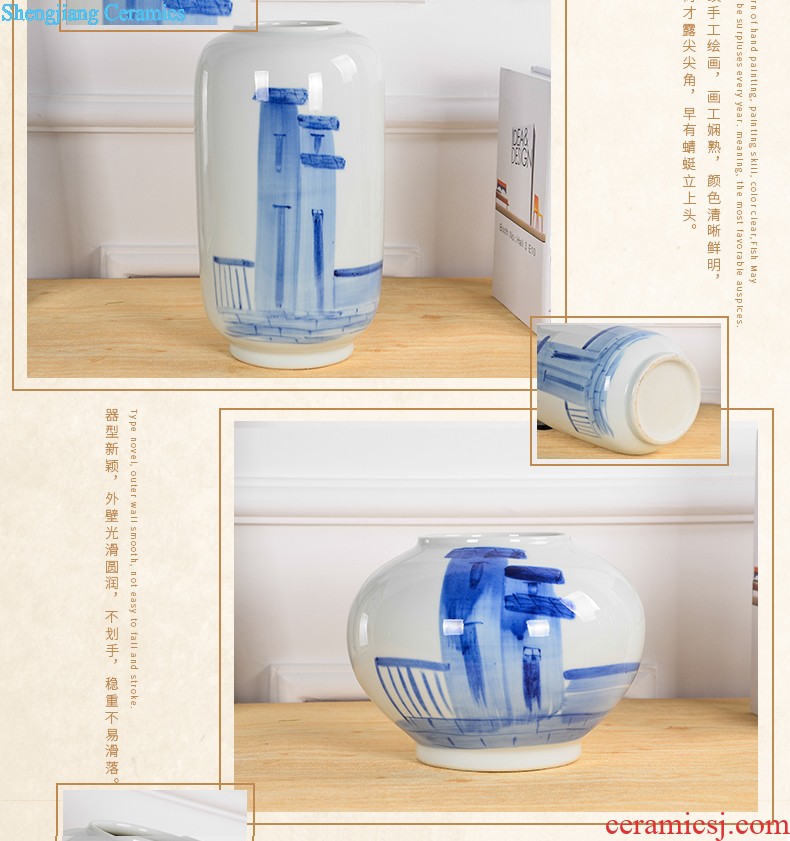 Jingdezhen ceramics hollow out of blue and white porcelain vases, flower arrangement modern furnishing articles aj60 sitting room of Chinese style household decorations