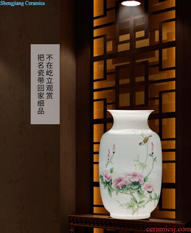 Hand draw archaize yuan blue and white porcelain of jingdezhen ceramics under the big vase plum bottle Xiao Heyue after han xin furnishing articles in the living room