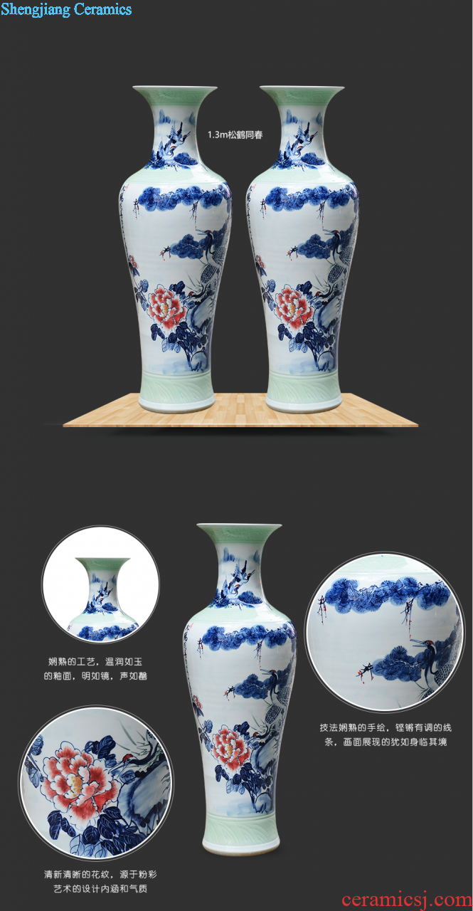 Jingdezhen ceramics vase famous master hand draw the sitting room of Chinese style household wine cabinet office furnishing articles ornament