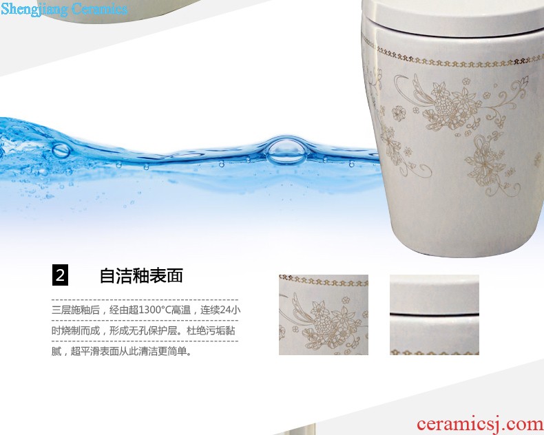 Post, qi stage basin ceramic lavabo archaize washbasin drum-shaped basin of Chinese style bathroom art antique reeds