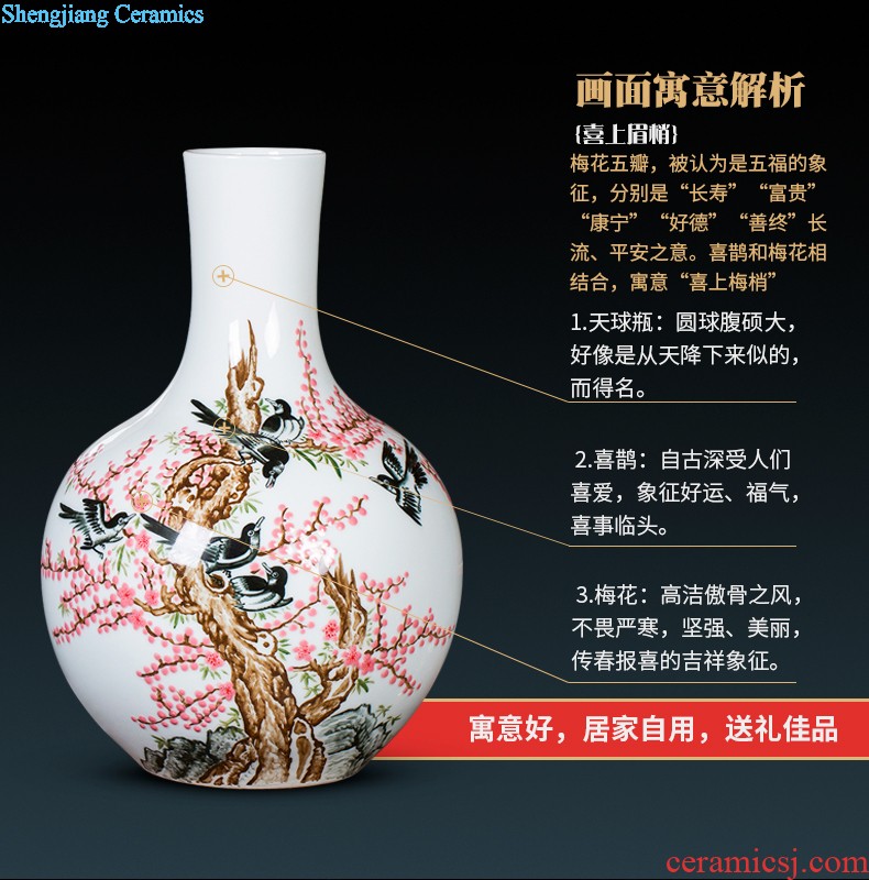 Master of jingdezhen ceramic vase Chinese hand-painted home sitting room porch famille rose more than decorative furnishing articles every year