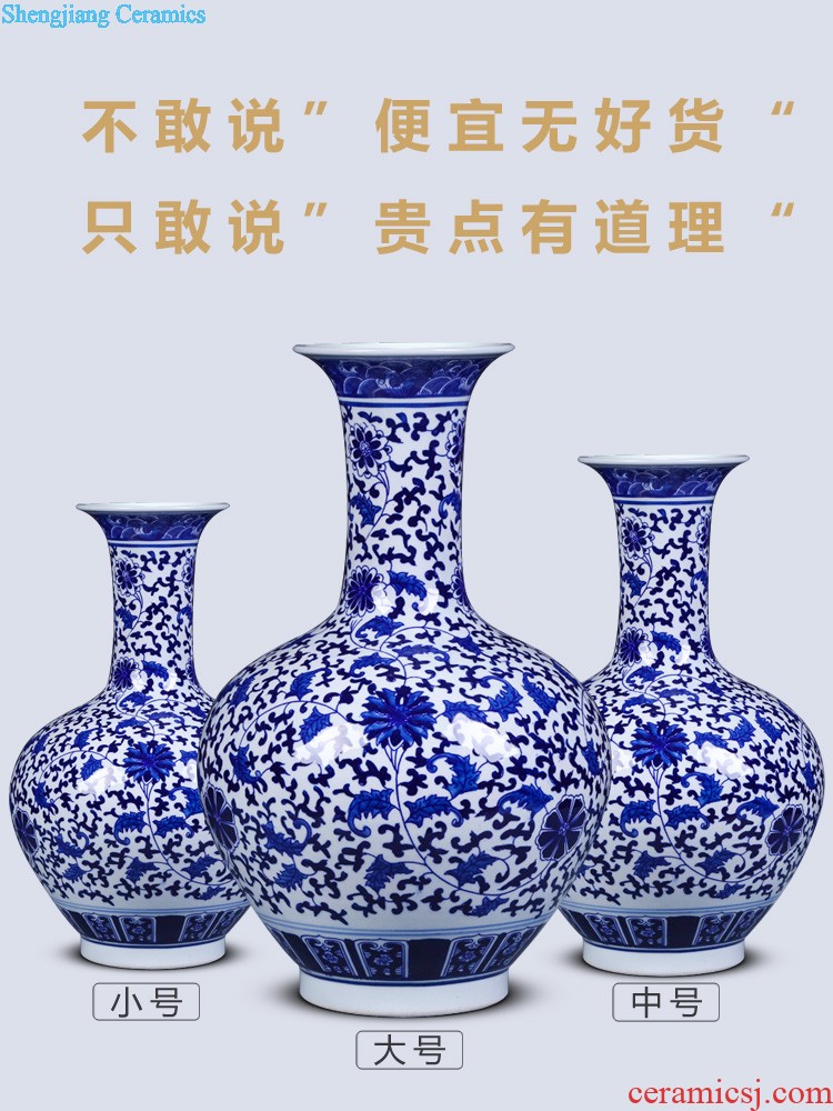 Jingdezhen landing a large vase ceramics New Chinese style household flower arrangement sitting room adornment TV ark furnishing articles