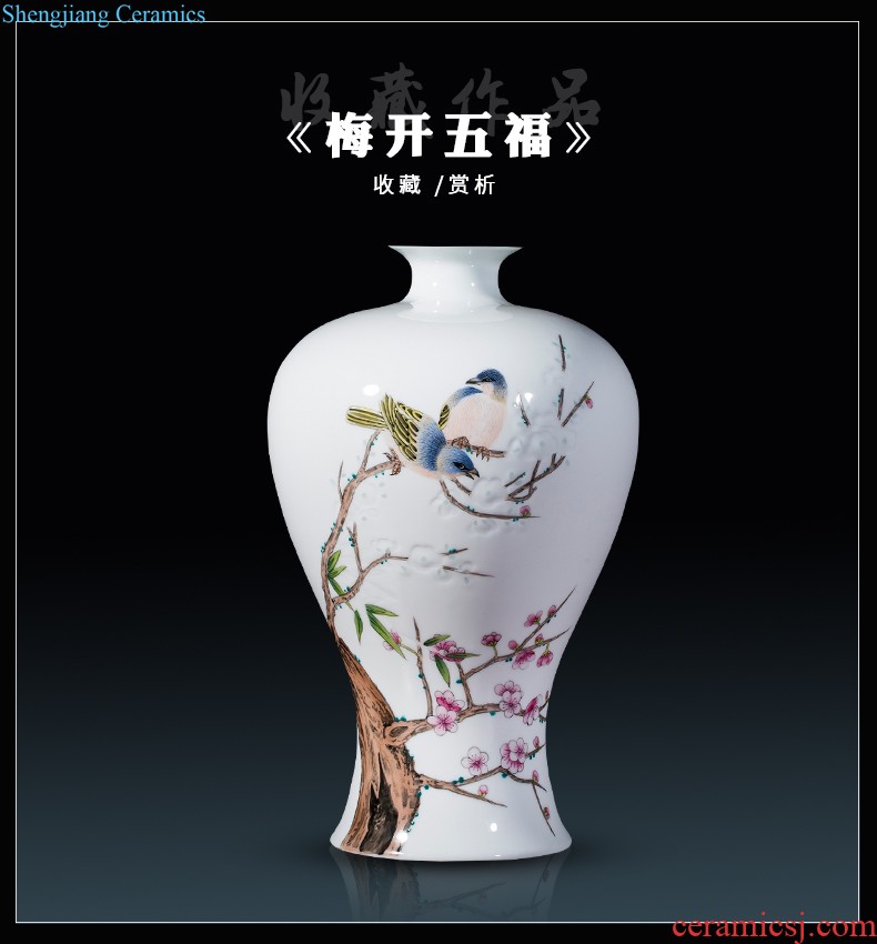 Jingdezhen hand-painted ceramics caddy tea, green tea tieguanyin tea pot seal pot lotus home trumpet