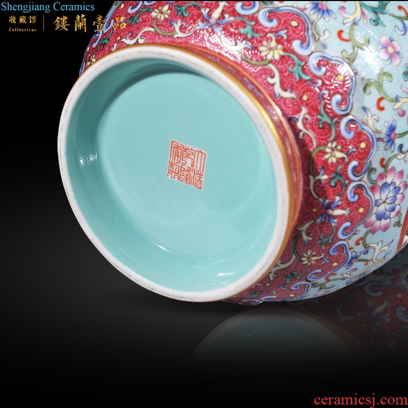 Jingdezhen imperial kiln chinaware imitation qing qianlong pastel flowers pattern tree sitting room of Chinese style decorative furnishing articles