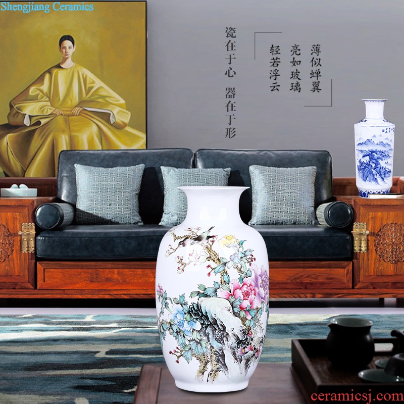 Jingdezhen ceramic antique hand-painted storage of blue and white porcelain jar jar Home sitting room adornment handicraft furnishing articles