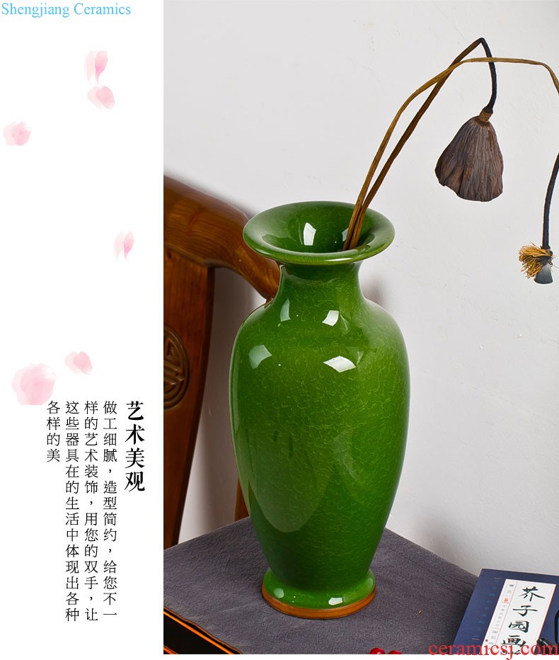 Jingdezhen ceramic vase furnishing articles mountains xiuse three-piece famille rose porcelain of modern home sitting room adornment