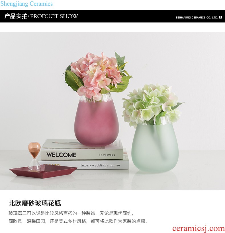 Contemporary and contracted vase furnishing articles sitting room flower arranging ceramic dry flower vase marble creative home table floral organ