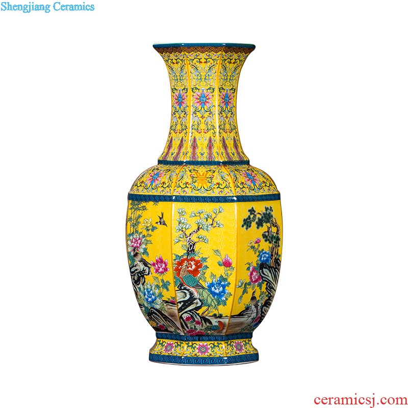 Jingdezhen ceramic hand-painted vases, flower arranging beaming new living room TV cabinet decoration of Chinese style household furnishing articles