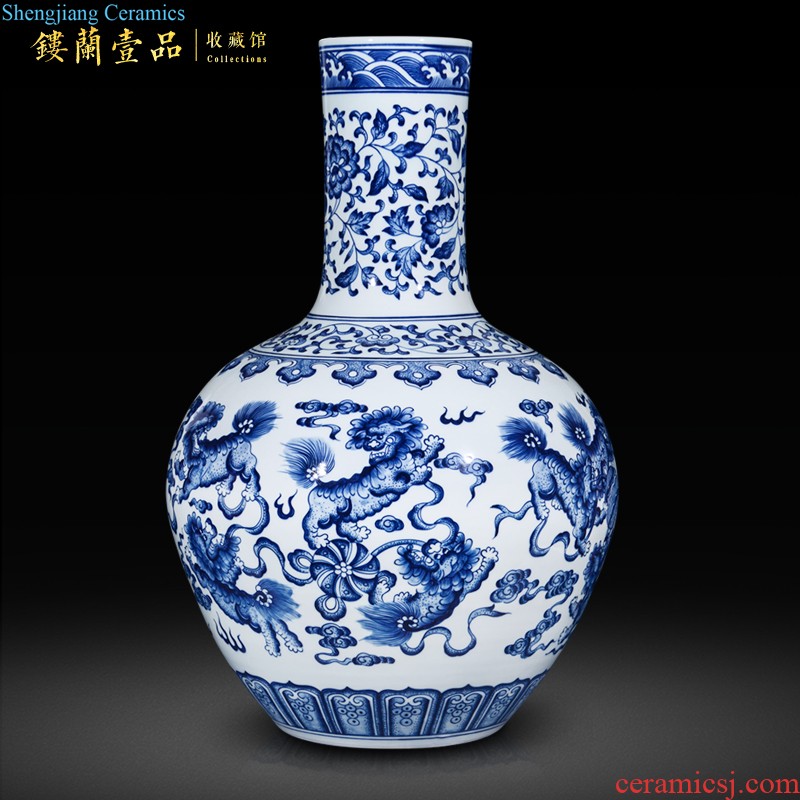 Jingdezhen ceramics hand-painted flower vase new Chinese style household living room TV cabinet craft decoration wedding furnishing articles