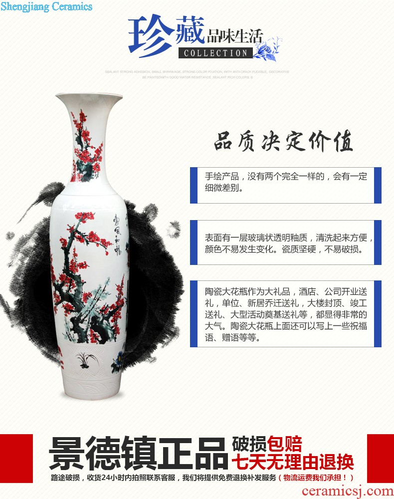 E088 jingdezhen ceramic Chinese red festival in extremely good fortune of large vases, sitting room hotel decoration furnishing articles