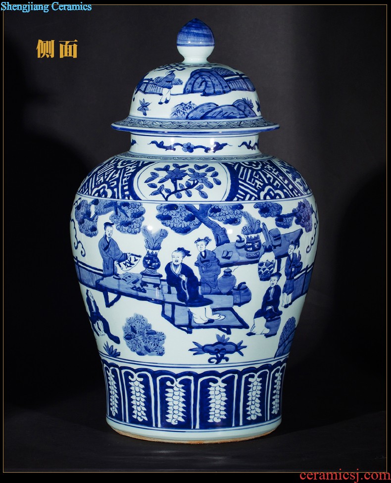 Sf48 jingdezhen ceramics color ink landscape high white clay ground big vase sitting room adornment rural furnishings