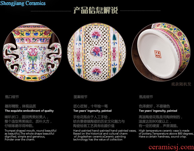 Jingdezhen ceramics festival 379 Chinese red the lad landing big vase decoration porcelain porcelain furnishing articles