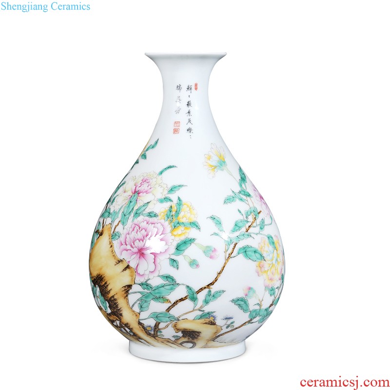 Grilled jingdezhen imperial kiln chinaware imitation qing qianlong pastel flowers flower live gourd vases sitting room home furnishing articles