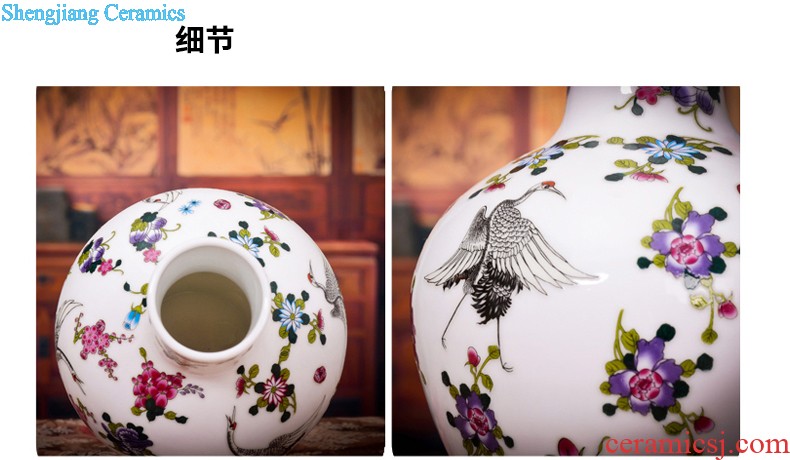 Jingdezhen ceramics antique vase hand-painted painting and calligraphy calligraphy and painting tube of classical Chinese style living room decorations study furnishing articles