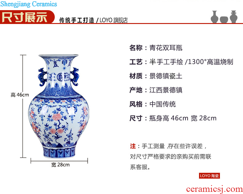 Archaize of jingdezhen ceramics collection furnishing articles The old factory porcelain enamel landscape okho spring flower vase The sitting room decorate