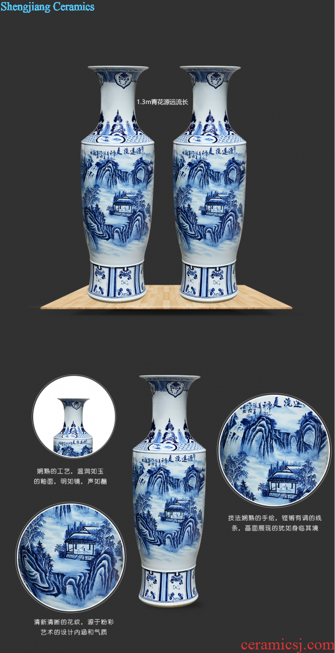 Jingdezhen ceramics vase famous master hand draw the sitting room of Chinese style household wine cabinet office furnishing articles ornament