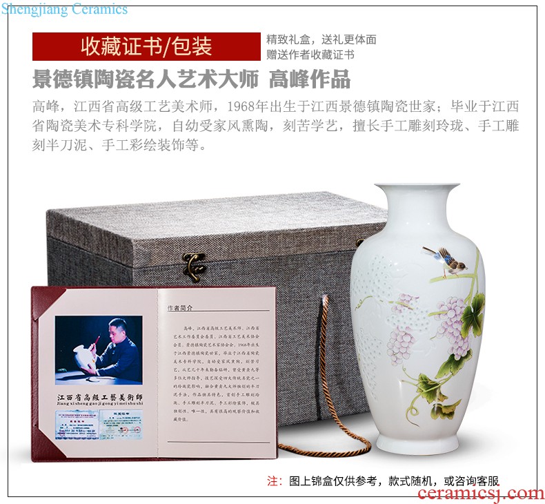 Jingdezhen ceramics manual hand-painted bright future of large blue and white porcelain vase sitting room hotel decoration furnishing articles