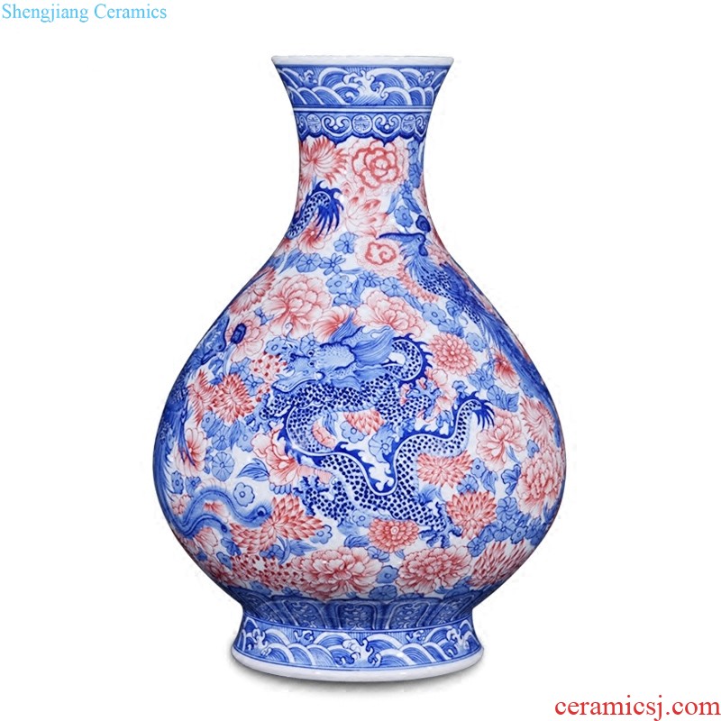 Master of jingdezhen ceramics hand-painted famille rose porcelain vase Live without Sitting room place home decoration