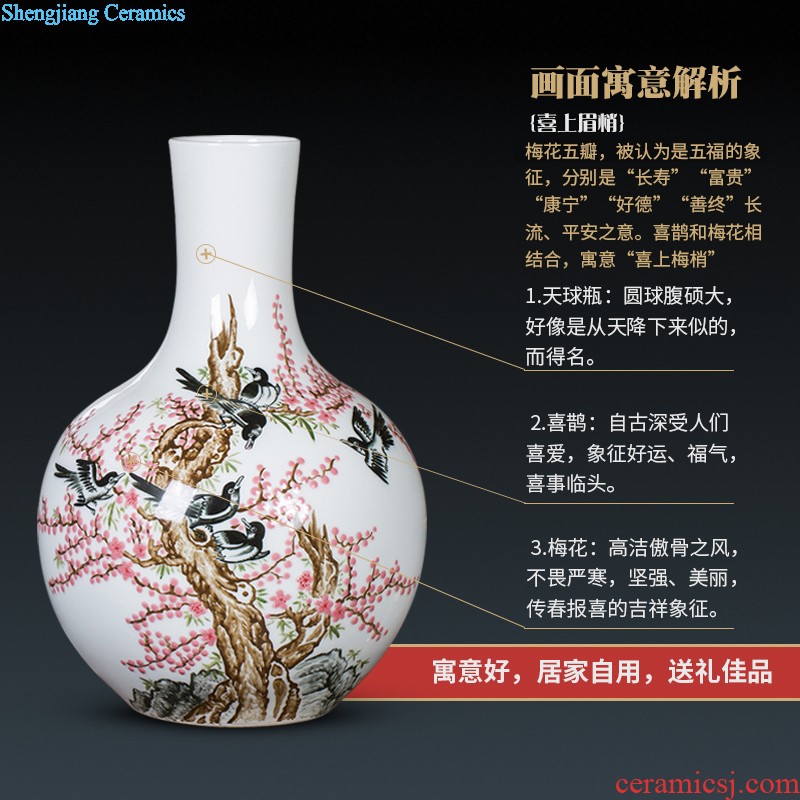 Master of jingdezhen ceramic vase Chinese hand-painted home sitting room porch famille rose more than decorative furnishing articles every year