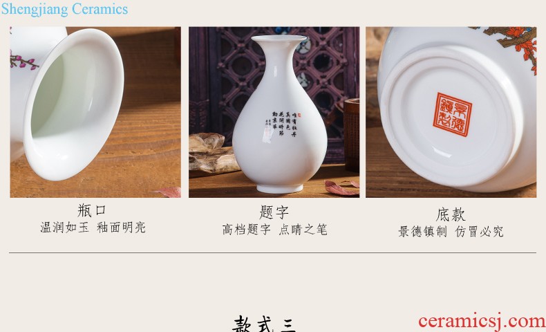 Jingdezhen ceramics white eggshell creative floret bottle sitting room adornment hydroponic flower arrangement furnishing articles of modern art