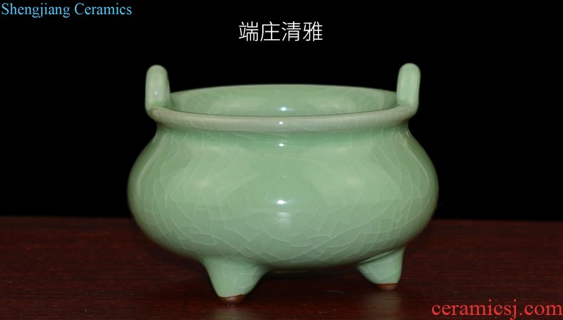 Jingdezhen ceramic smoked incense burner aromatherapy furnace large ancient longquan celadon tower joss stick for the Buddha temple supplies