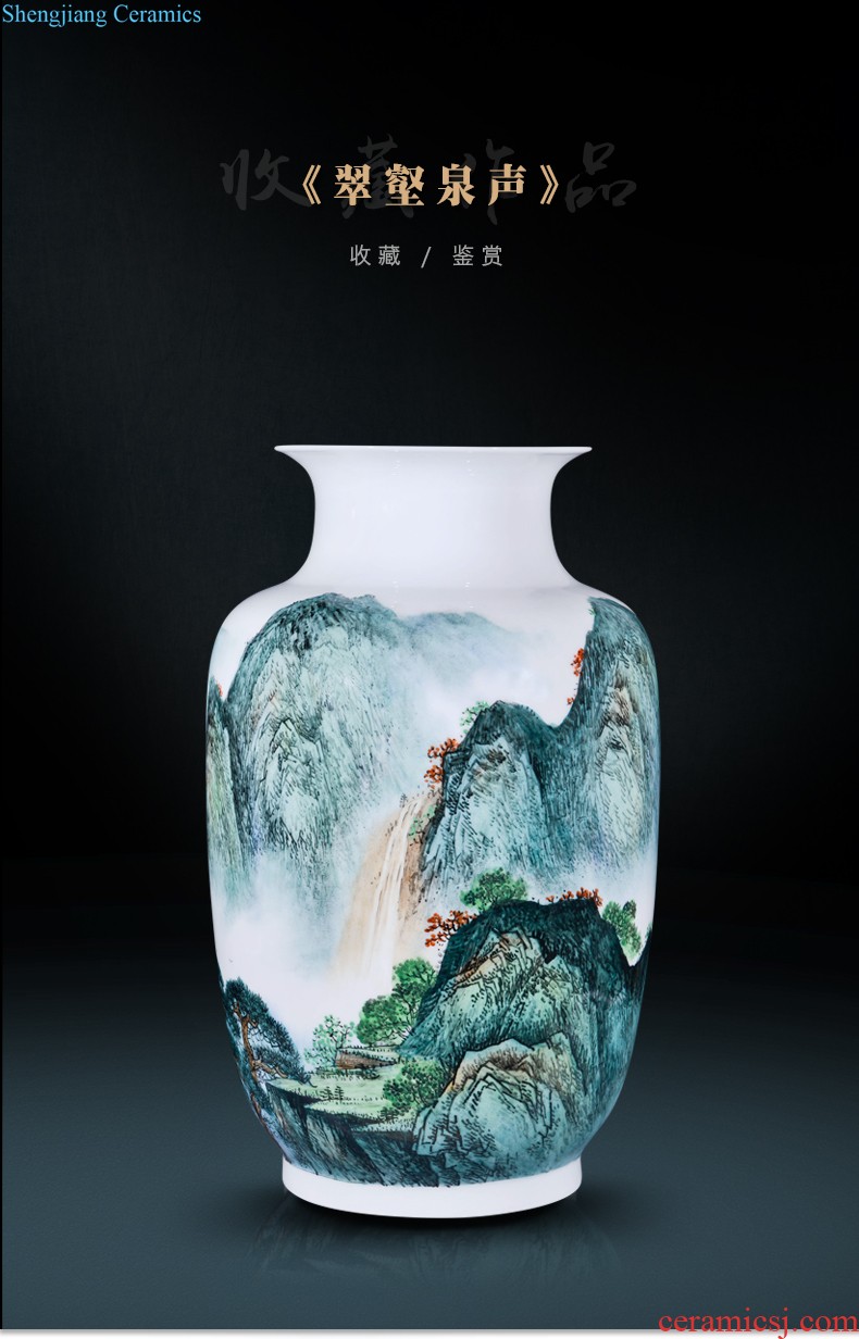 Jingdezhen ceramics hand-painted painting of flowers and dry flower vase charactizing a collection of new Chinese style sitting room adornment is placed