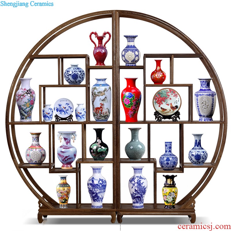 Insert jingdezhen ceramics vase hand-painted famille rose in the mountain somebody else Chinese style living room TV ark furnishing articles of handicraft