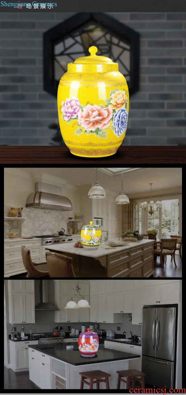 Jingdezhen ceramics vase hand-painted sabingga sukdun dergici jimbi plum bottle of flower arranging new Chinese contemporary sitting room decoration