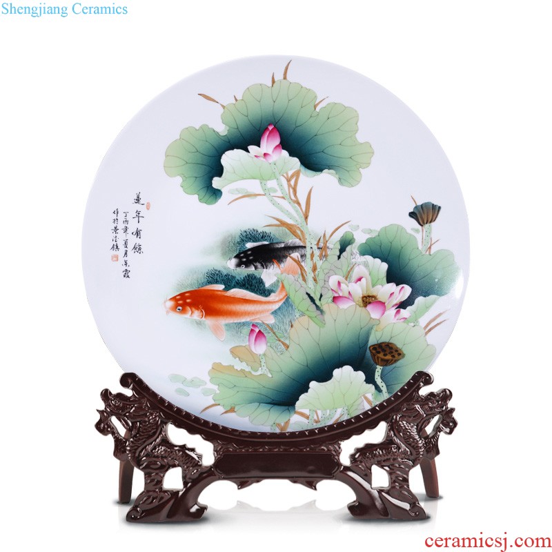 Jingdezhen ceramic imitation qing qianlong enamel colour yellow flowers open to treasure phase sitting room adornment is placed on the vase